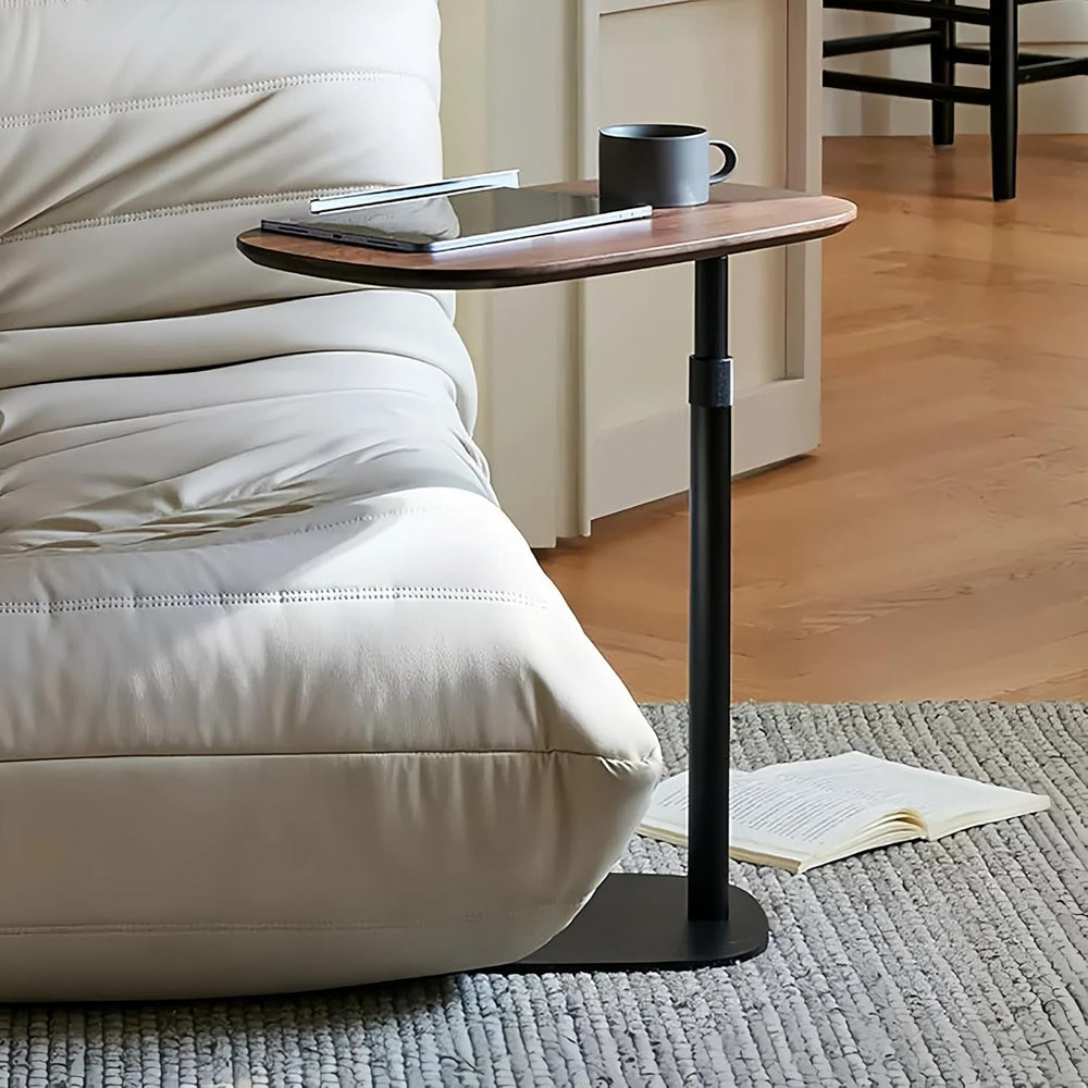 Modern C Shaped Side Table, with Adjustable Height and Swivel Top Sofa Table,...
