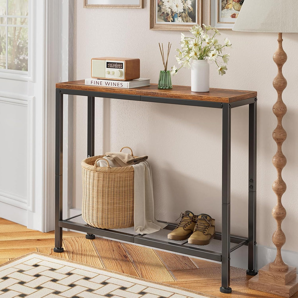 Simple Trending Console Table, 32" Sofa Table with Storage Shelf, Narrow...