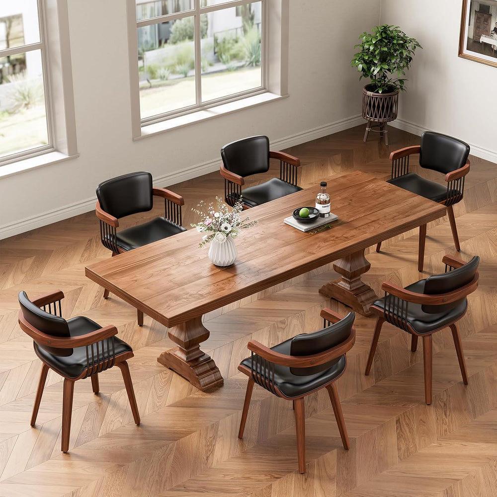 Dining Chairs with Armrest, Set of 4, Mid-Century Modern Kitchen Chair