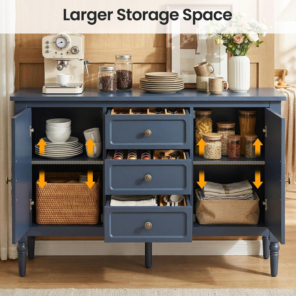 RoyalCraft Sideboard Buffet Cabinet with Storage, Kitchen Cabinet, Blue