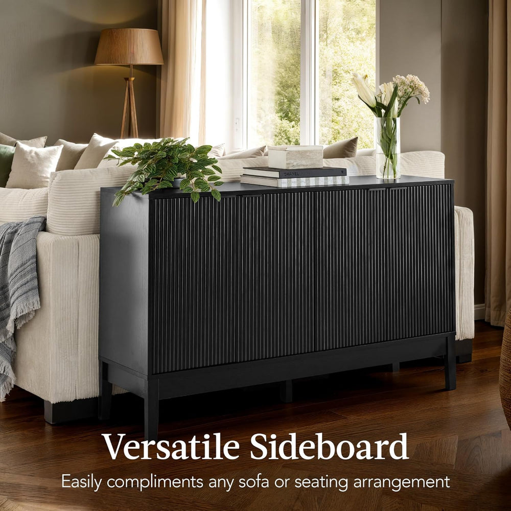 Best Choice Products 55" Modern 4-Door Sideboard Storage Cabinet, Buffet...