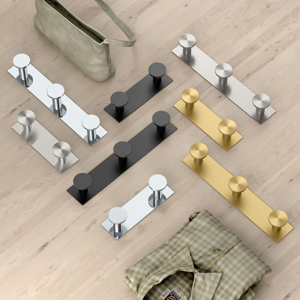 Gatco 1288MX Glamour Rectangular 3 Hook Triple Robe Hook Rack, Wall Mounted H...