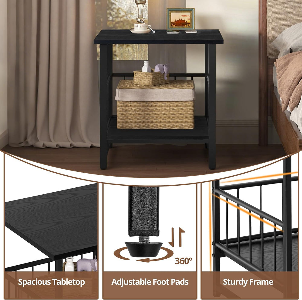EazeHome 18" Square End Table, Modern Nightstand Side Table, Nightstand ...