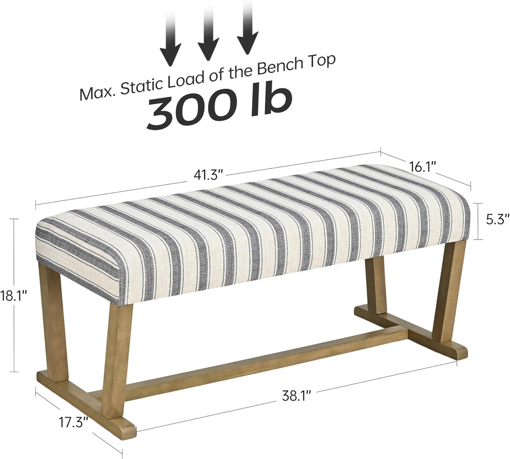 VKNOW 41" Upholstered Entryway Bench, End of Bed Bench with Cushion and ...