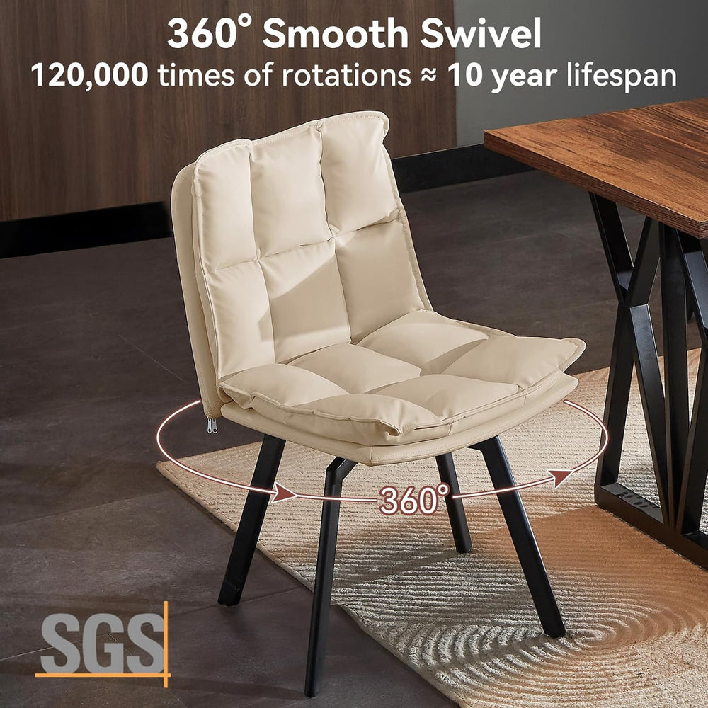 Susalt Swivel Dining Chairs Set of 4, Upholstered Dining Room Chairs, Leather...