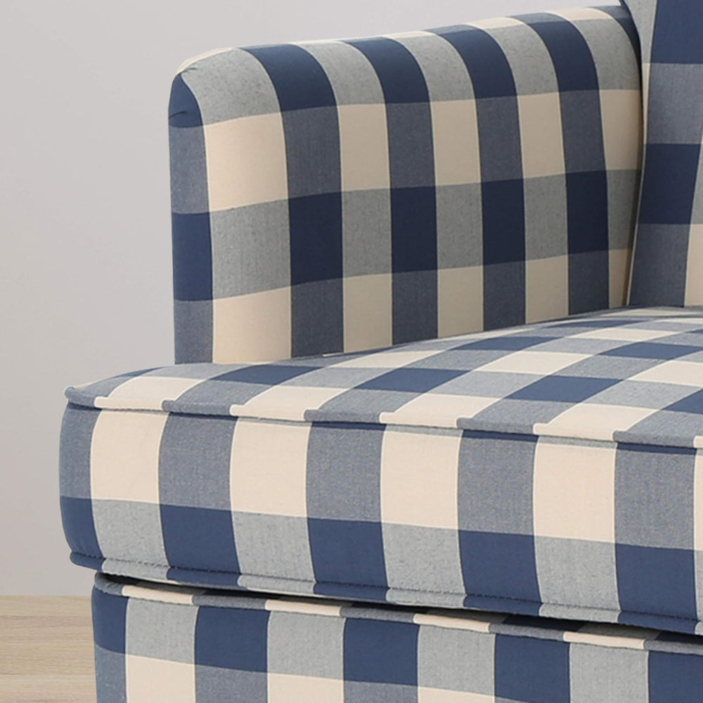 Christopher Knight Home Evete Tufted Fabric Club Chair, Blue Checkerboard, Da...