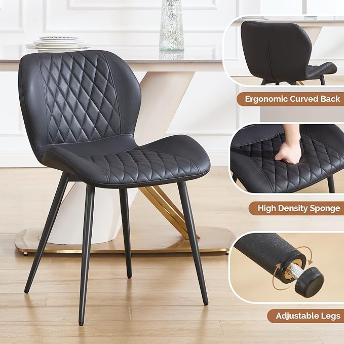 Dining Chairs Set of 8, Comfy Modern Dining Chairs with Thick Cushions, Uphol...