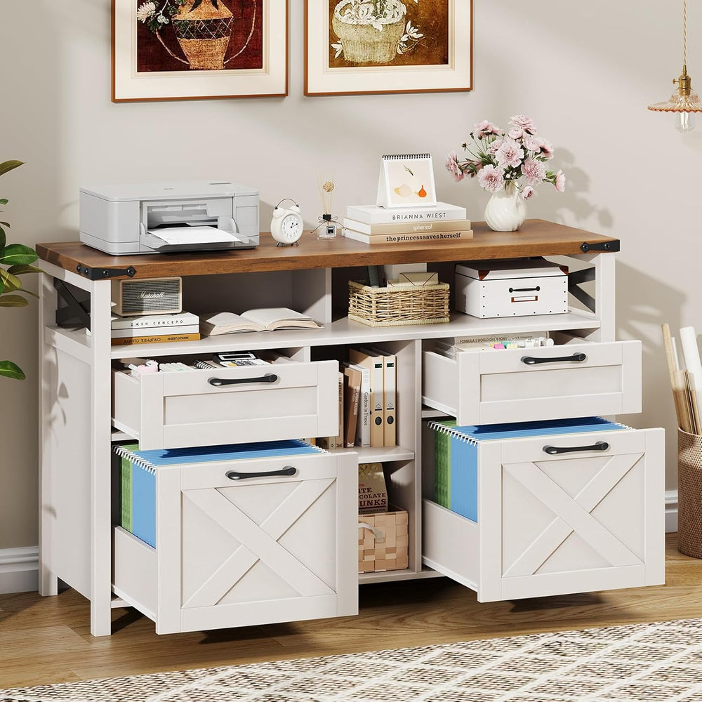 Halitaa Filing Organization Storage Cabinets 4 Drawer with Adjustable Shelf, ...
