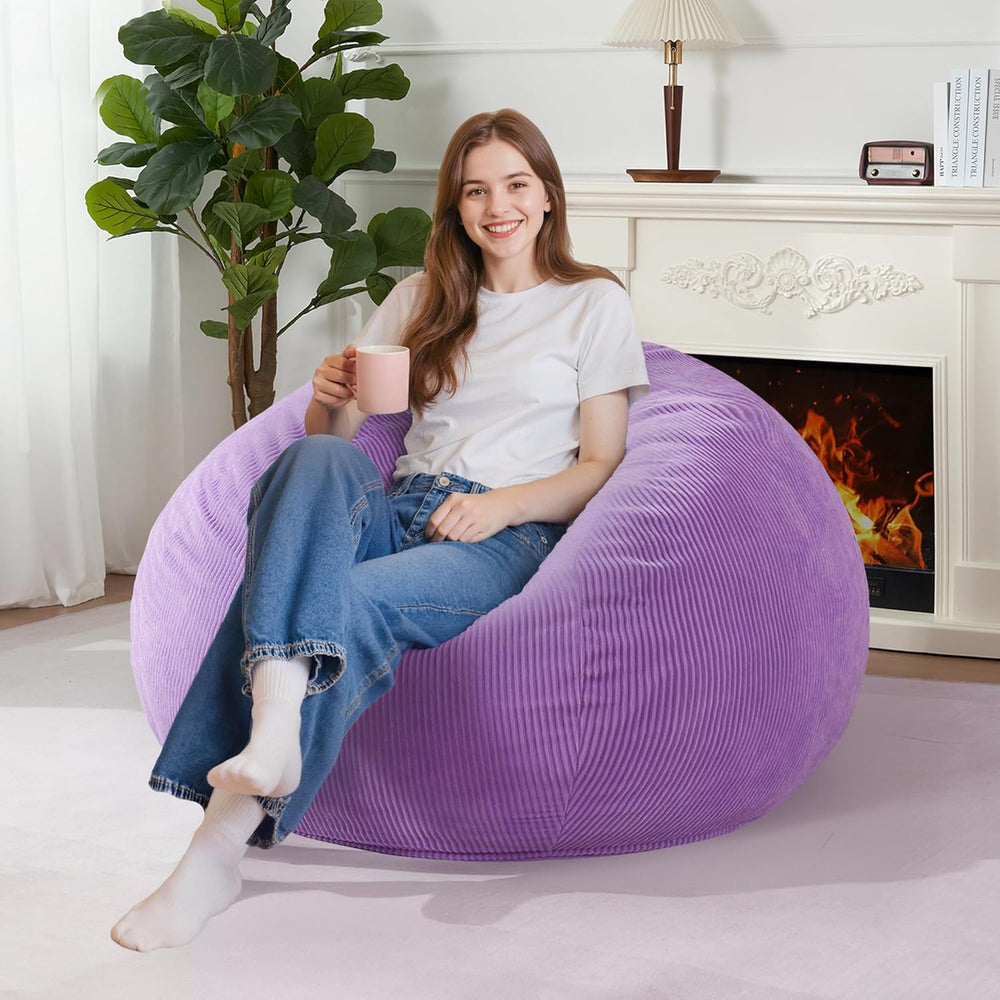 Homguava 3FT Bean Bag Chair for Adults,Teardrop Beanbag Chair with Handle | B...