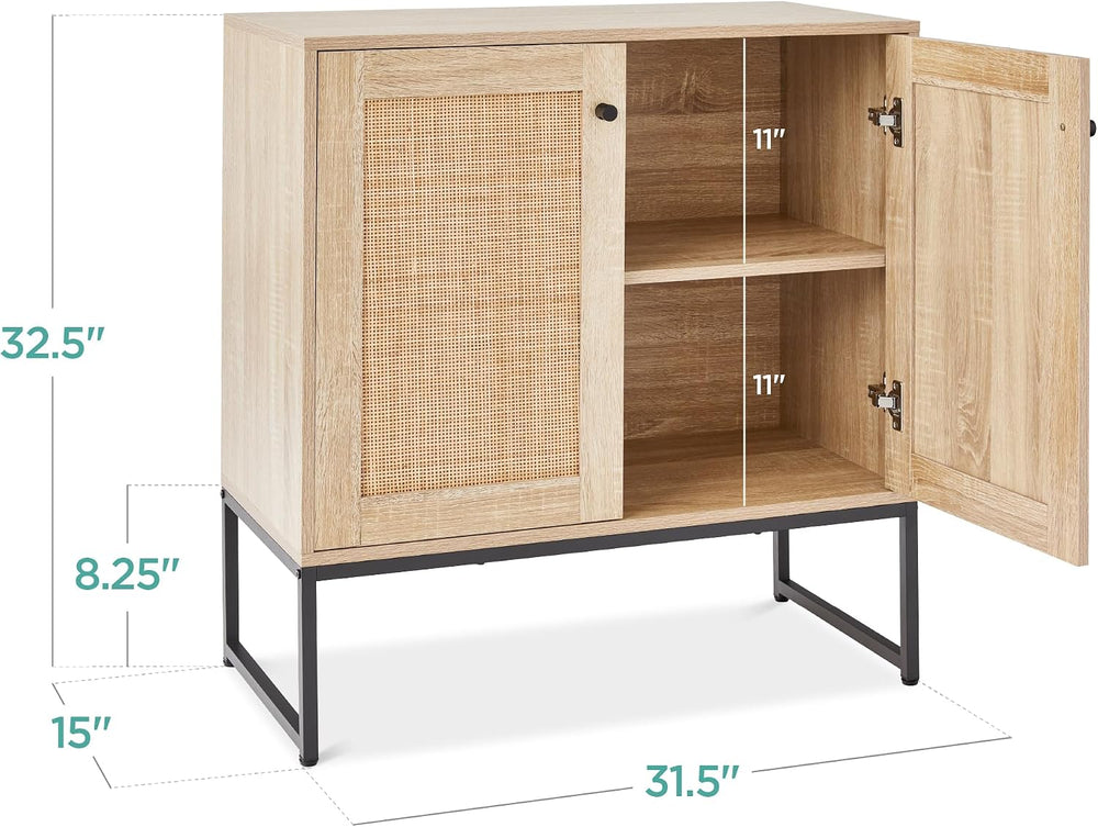 Best Choice Products 2-Door Rattan Storage Cabinet, Accent Furniture, Multifu...