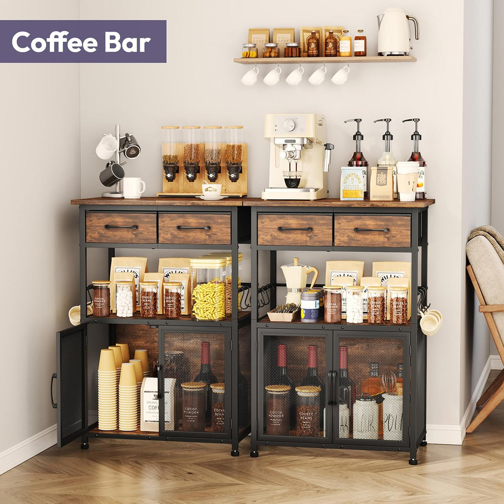 SWTYMIKI Coffee Bar Cabinet with Drawer - 20.47" Coffee Stand Station wi...