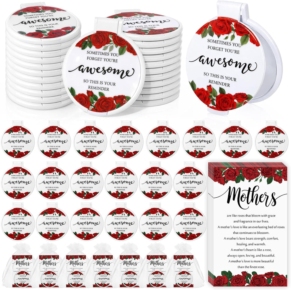 Cinnvoice 50 Sets Mother's Day Inspirational Gifts for Women Compact Mirr...