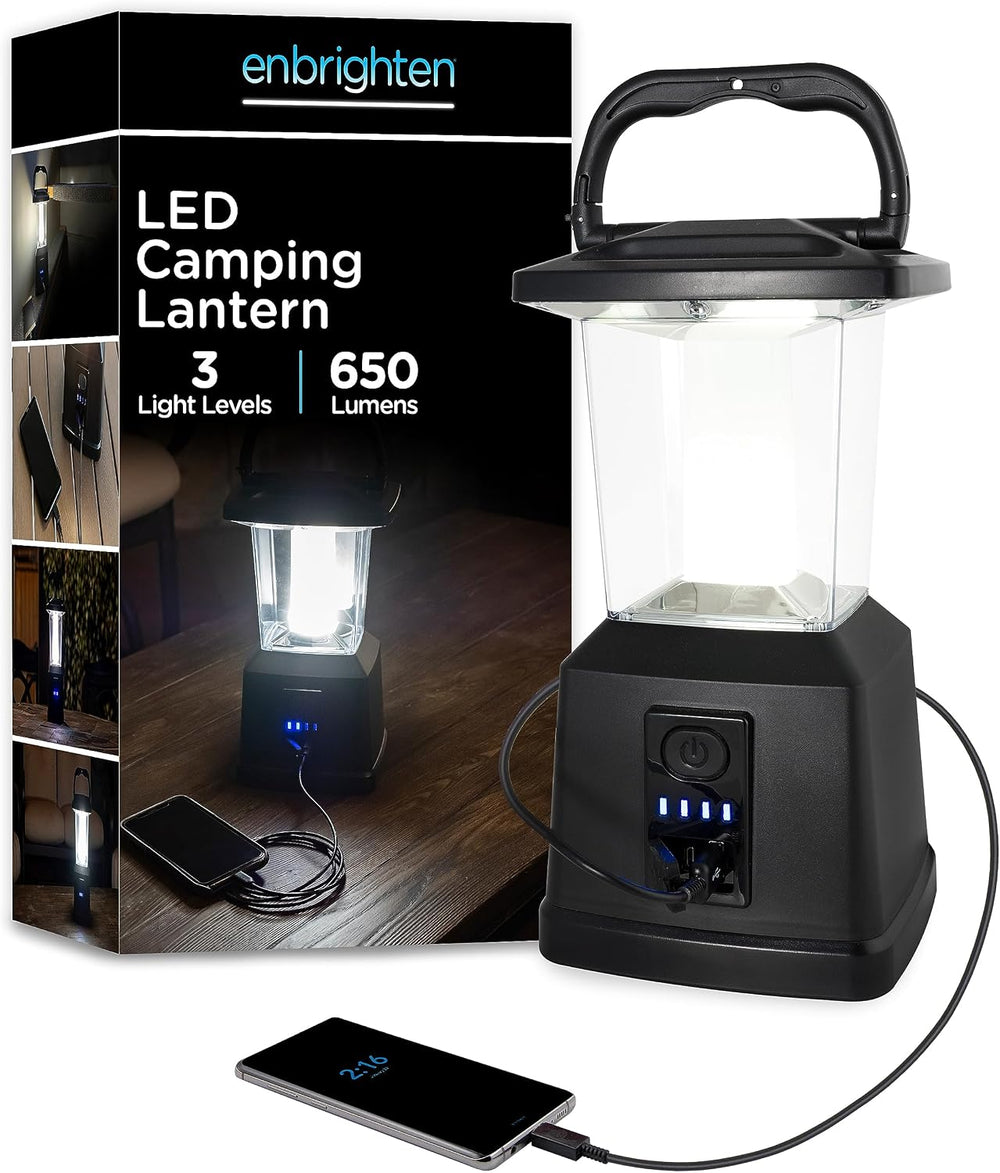 Enbrighten LED Camping Lantern, Battery Powered, Carabiner Handle, Hiking Gea...
