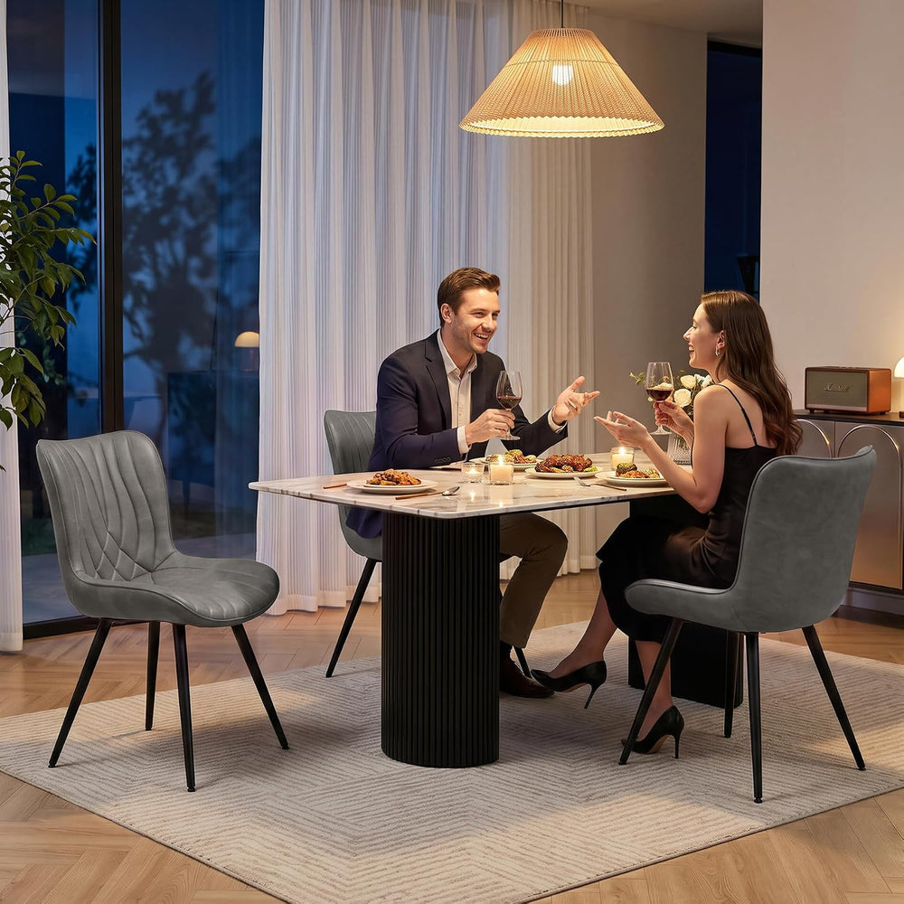 Modern Dining Chair, PU Leather Dining Room Chairs Set of 6
