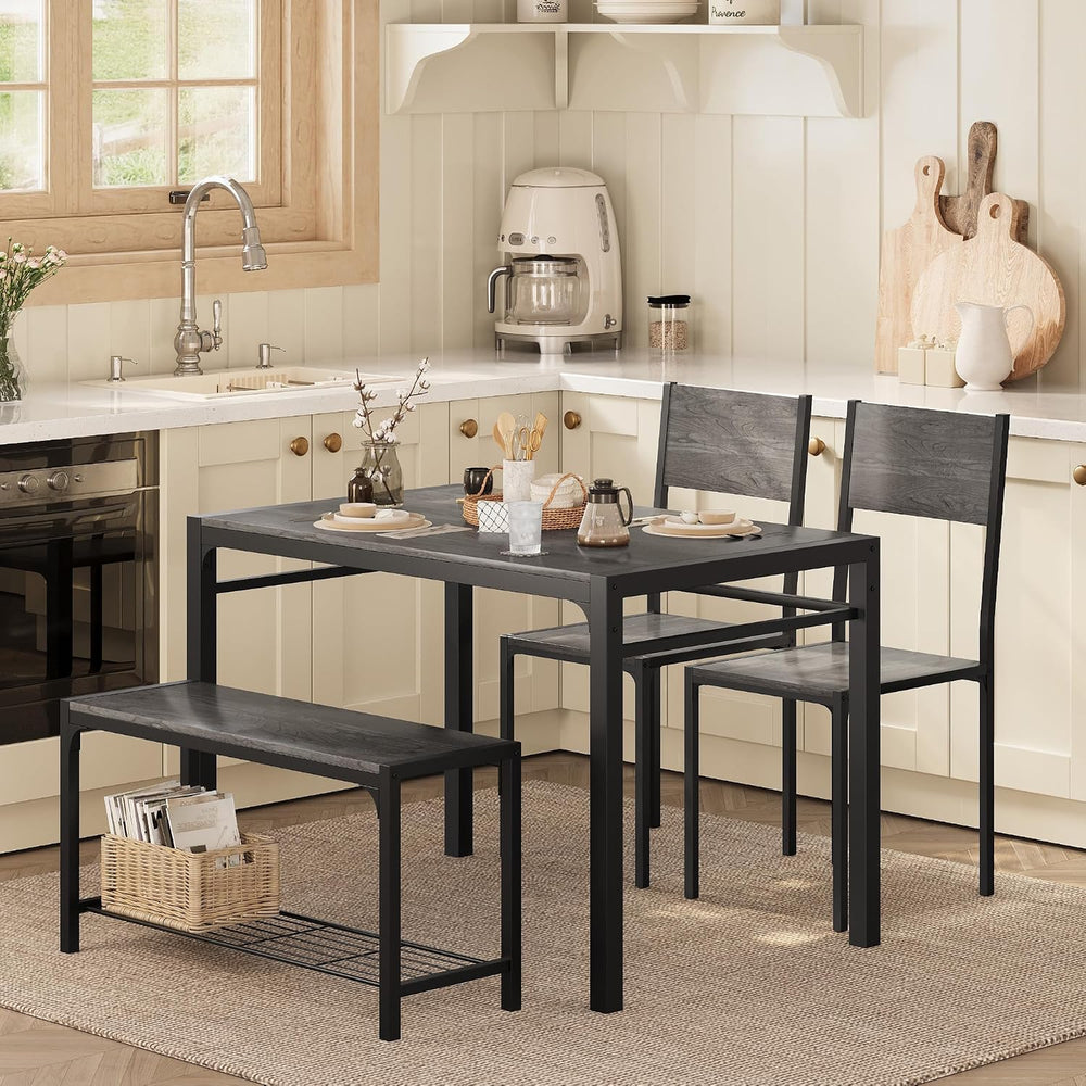 Shahoo Kitchen Table and 2 Chairs for 4 with Bench | 4 Piece Dining Sets for ...
