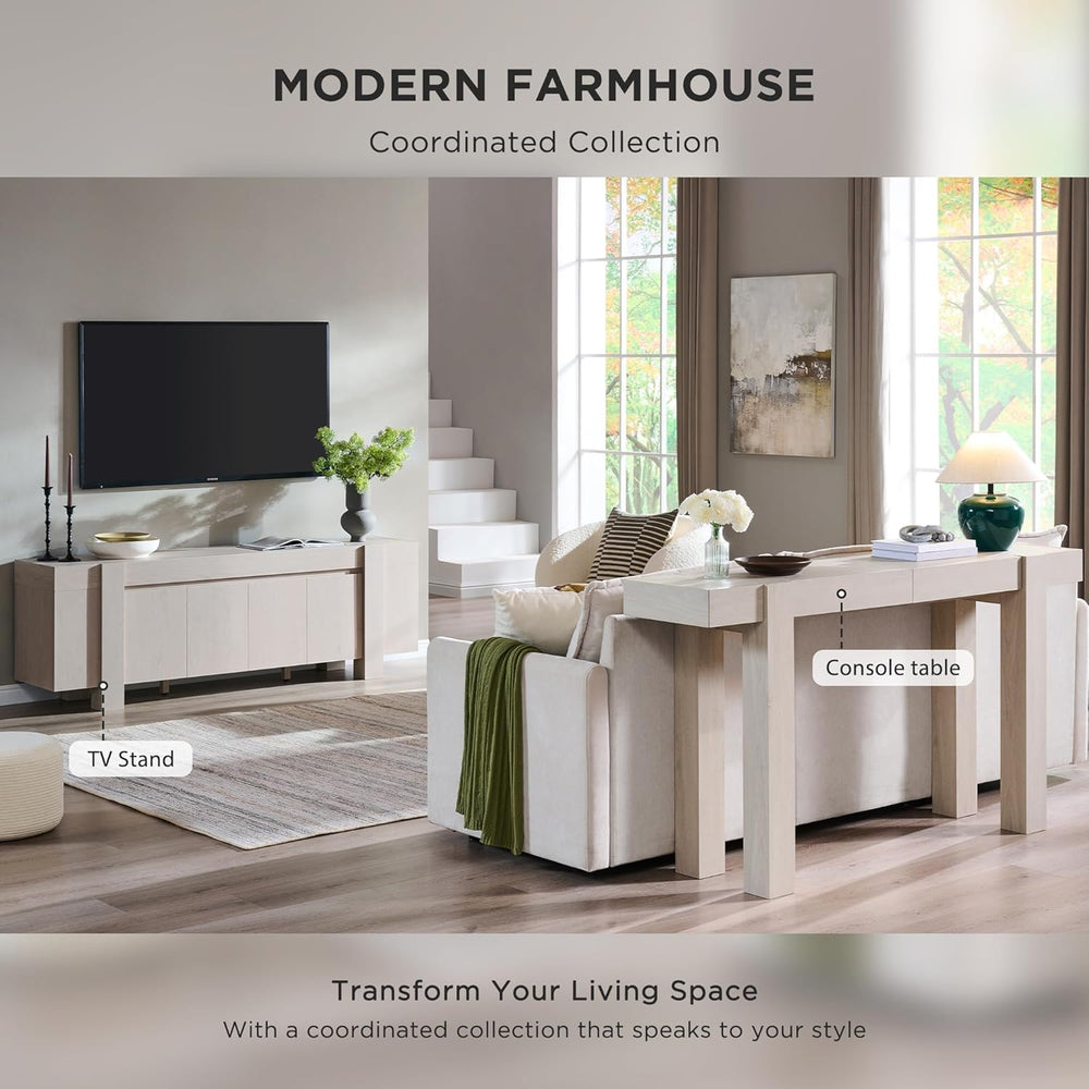 OKD Modern Farmhouse Entryway Table with 2 Drawers, 63" Wooden Console T...