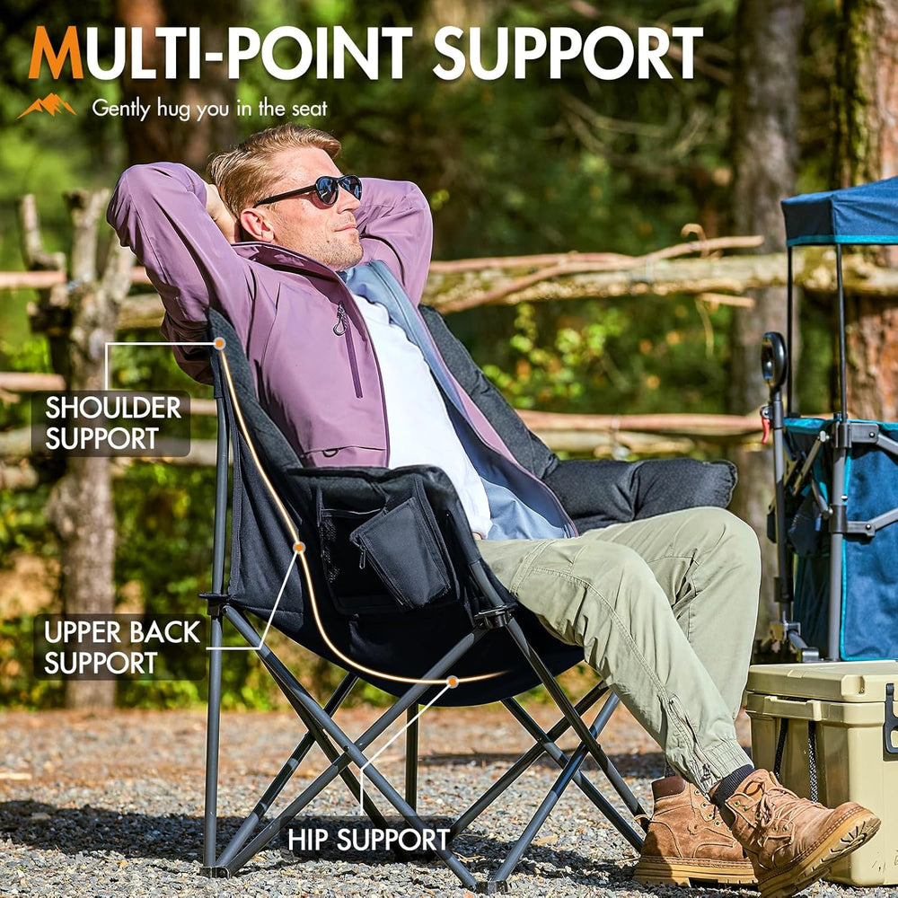 Portal 33" Oversized 2 Pack Padded Camping Chair - Heavy Duty Folding Ch...
