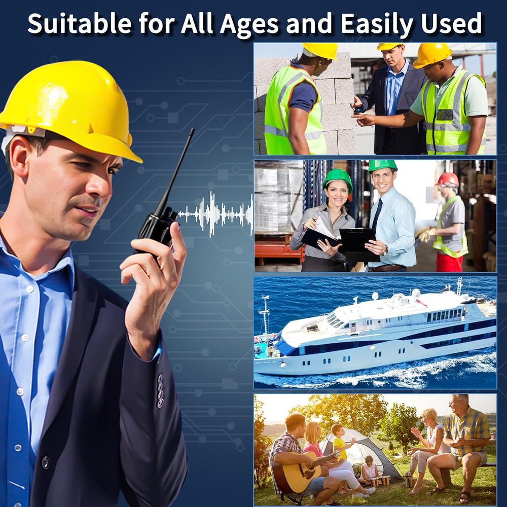 Rechargeable Walkie Talkies Long-Range Two way Radio with Earpieces 10Pack