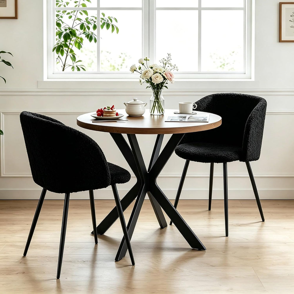Homedot Dining Table Set for 2 with Black Dining Chairs, 3-Piece Compact Kitc...