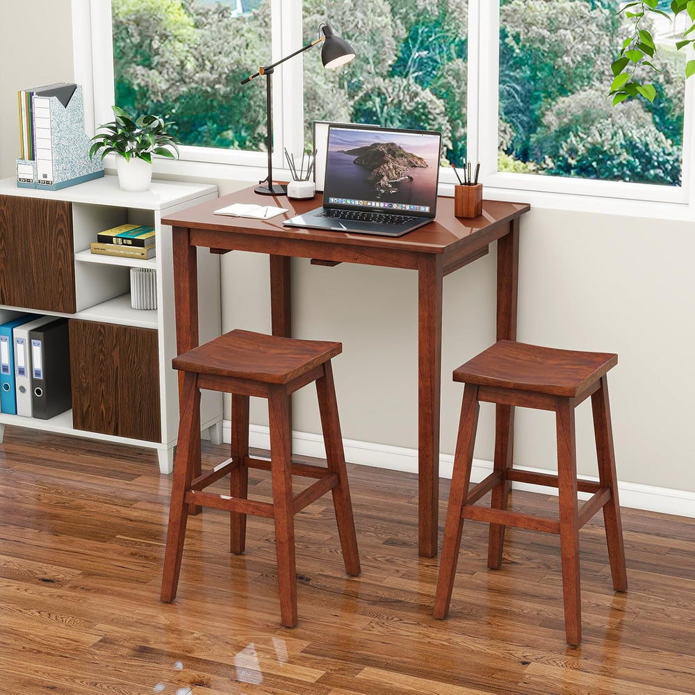 Giantex Bar Table and Chairs Set - 3-Piece Counter Height Dining Table Set wi...