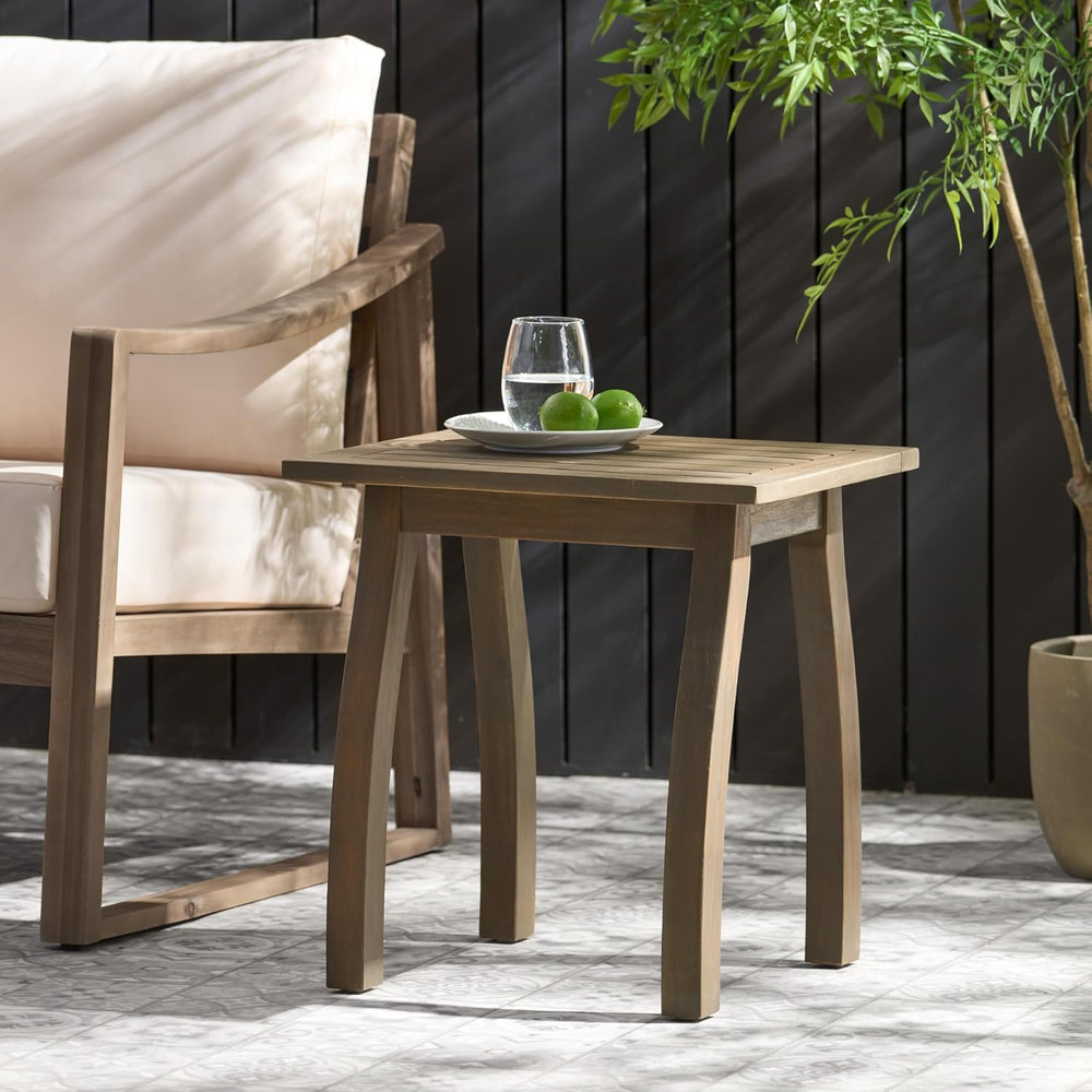 Selma Accent Table: Modern Acacia Wood Side Table - Compact 19x19 Inch End Ta...