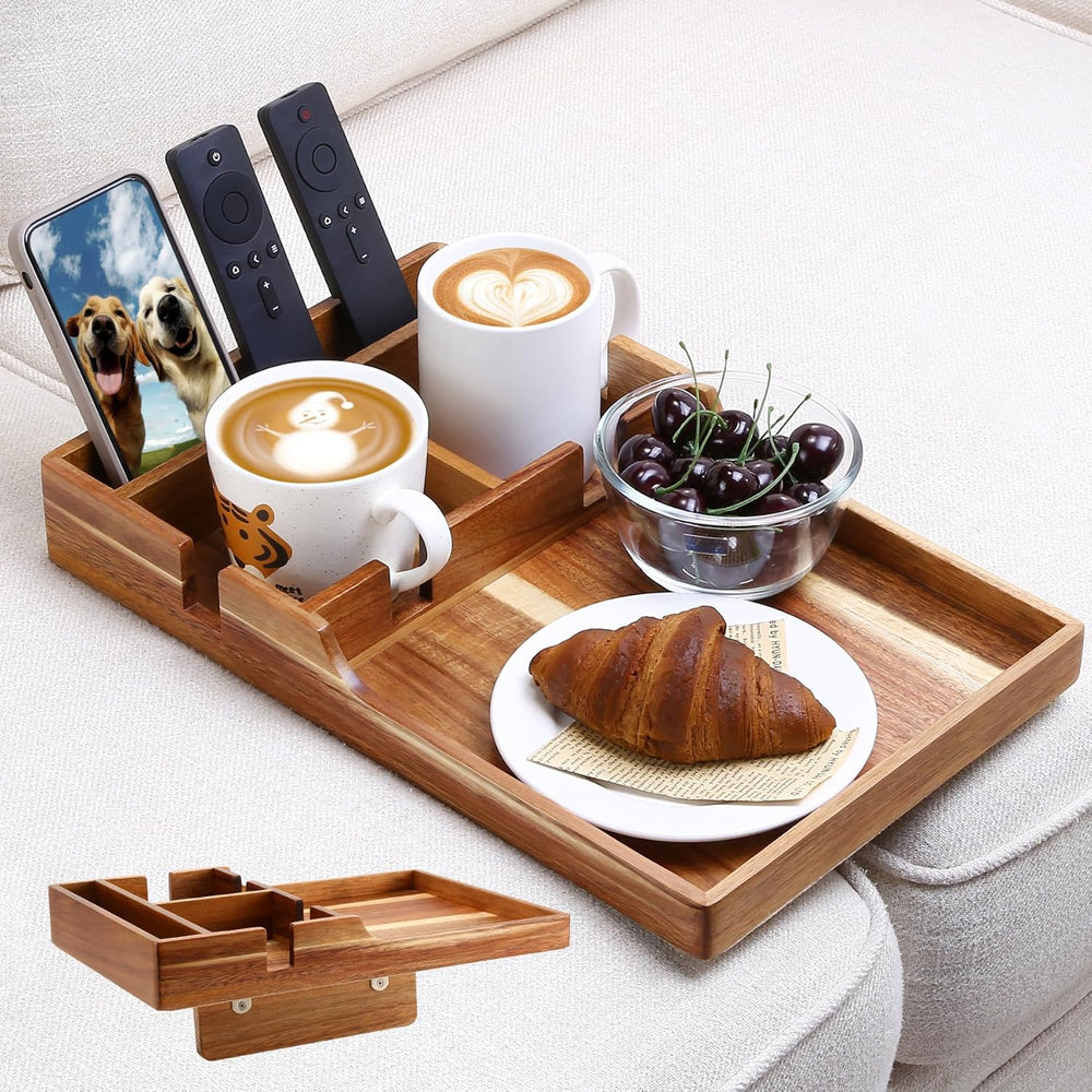 Nnewvante Couch Tray Insert with Cup Holder,2-in-1 Insert & Flat Sofa Org...