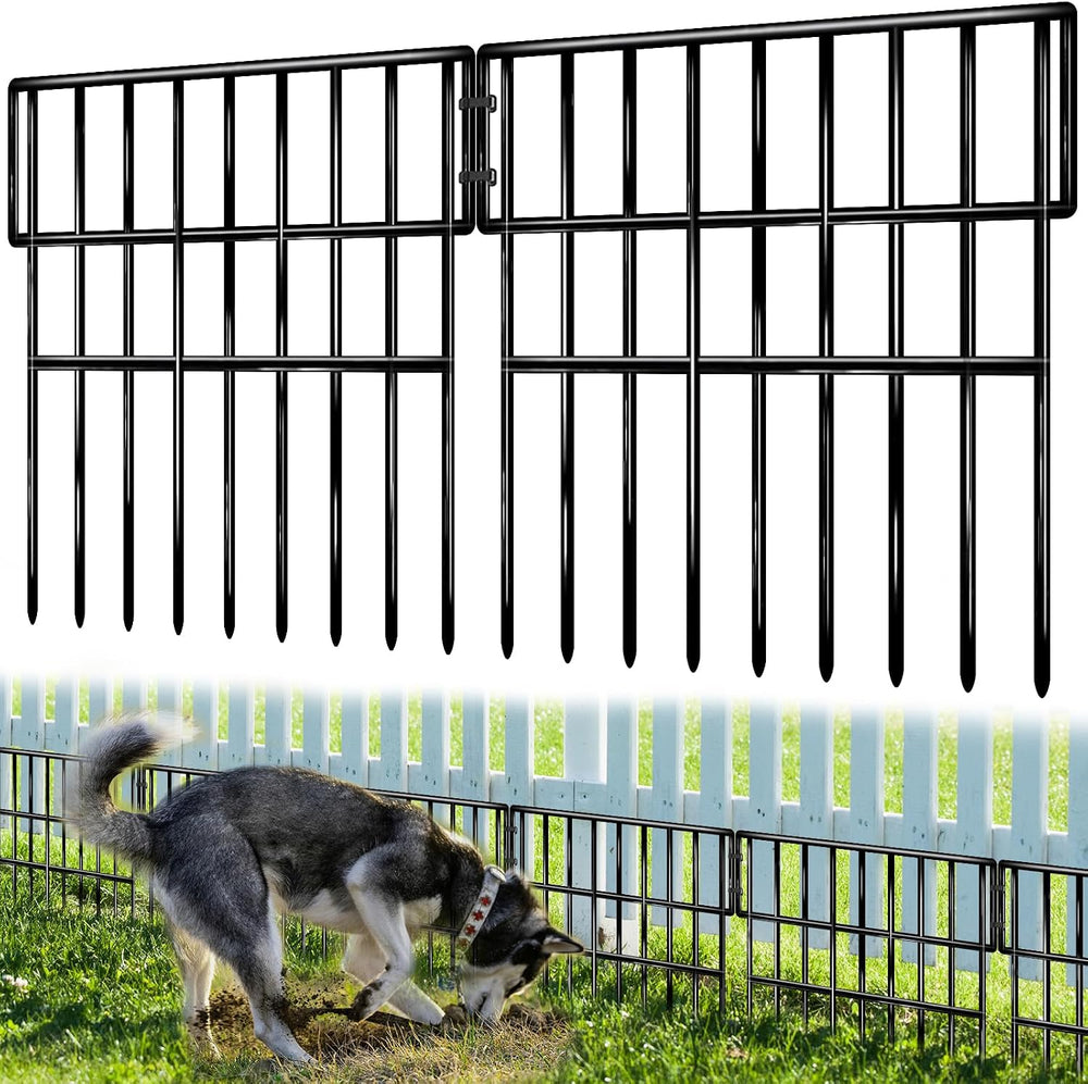 25 Panels Animal Barrier Fence, 27 Ft(L) X 13 in(H) No Dig Garden Edging Bord...