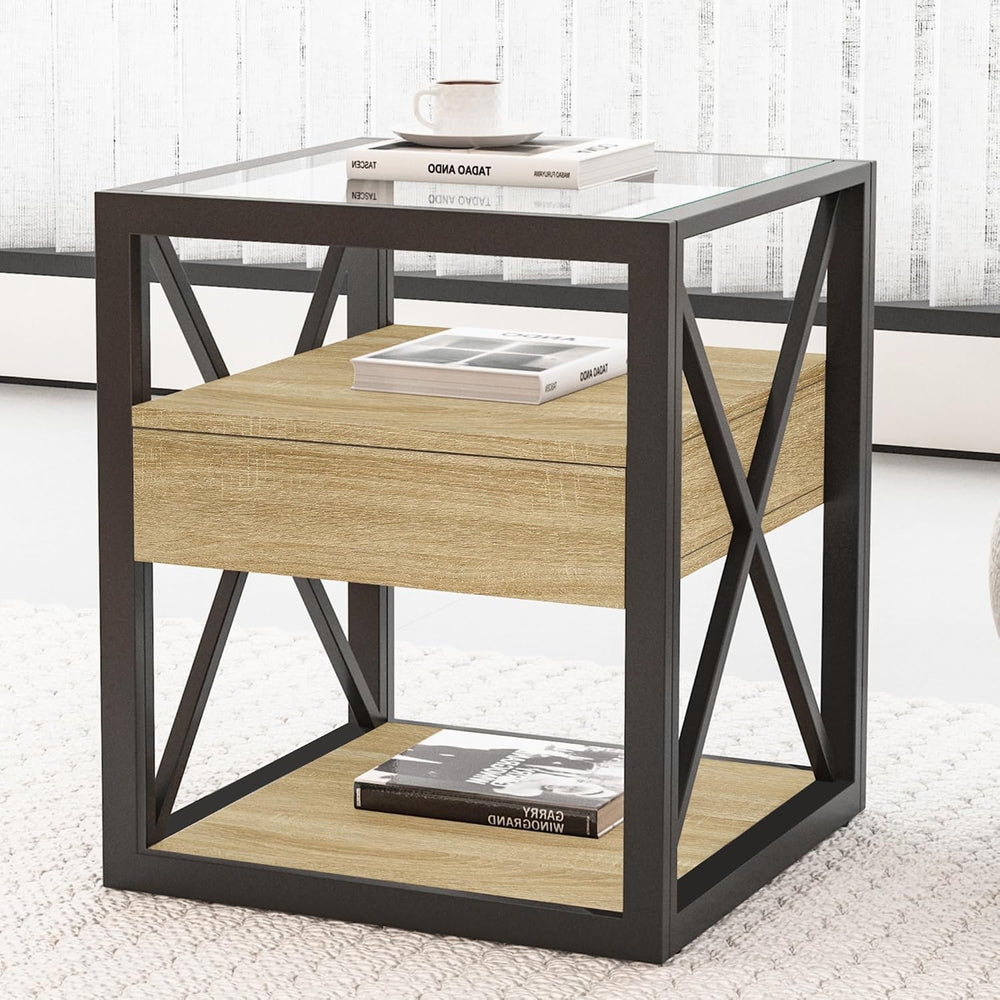 Bellemave 1 piece Small End Table with Drawer, Nightstand for Bedroom & L...