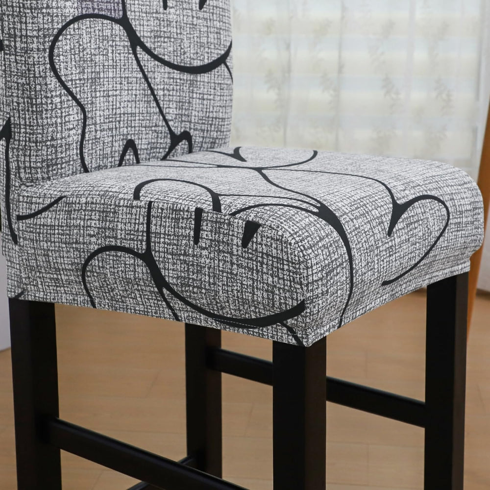 SPRINGRICO Bar Stool Covers Set of 6, Stretch Washable Barstool Seat Covers w...