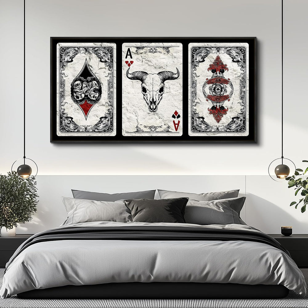 Western Wall Art, Southwestern Cowboy Playing Card Modern Wall Decor,20x40