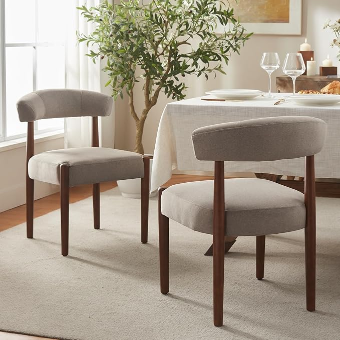 VKNOW Wooden Dining Chairs Set of 2, Modern Upholstered Dining Room Chairs wi...