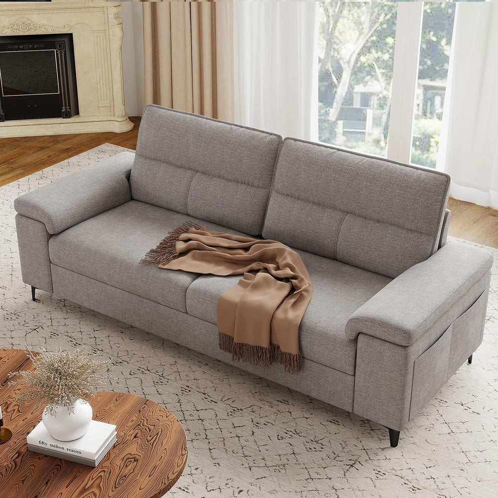 Upvilla 88.97" Modern Sofa Couches for Living Room(Light Gray)