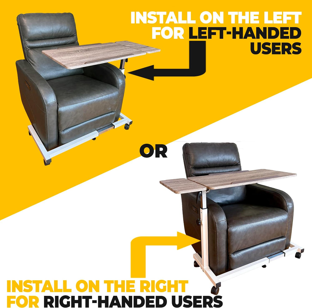 Recliner Table, Over the Bed Table with Wheels, Adjustable Width & Height...