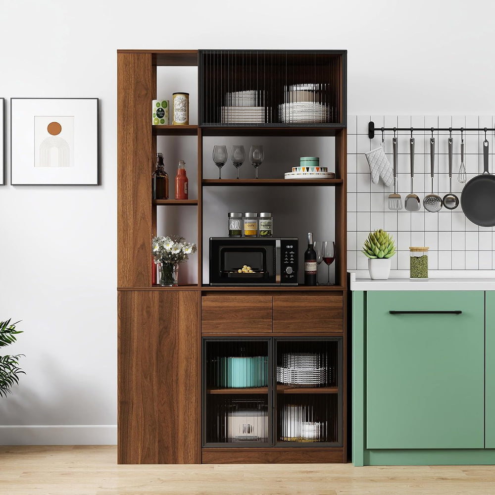 70.87" Tall Kitchen Pantry Cabinet with Multi-Tier Storage, Freestanding...