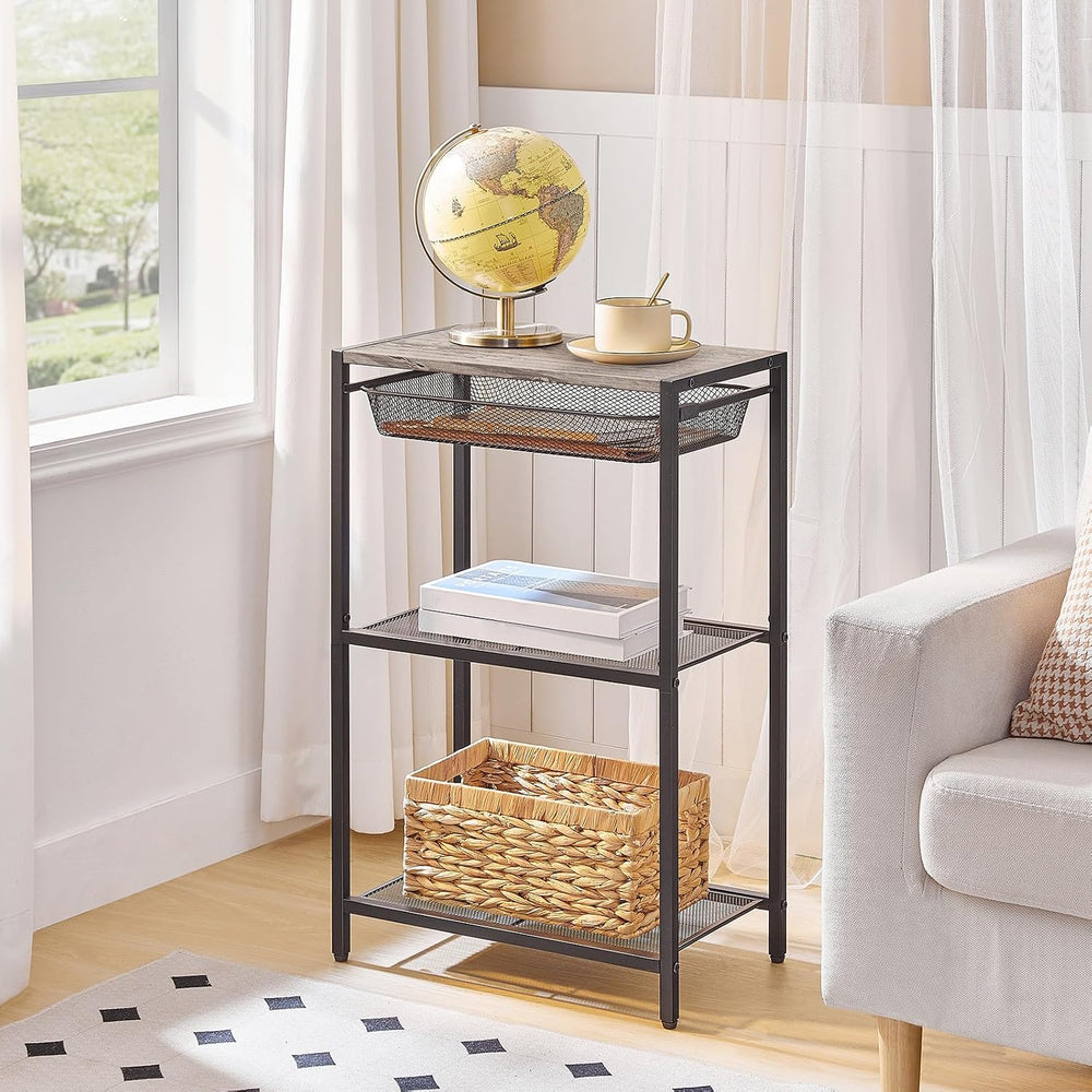HOOBRO Side Table with Charging Station and USB Port and 28.7 Inch Tall Side ...