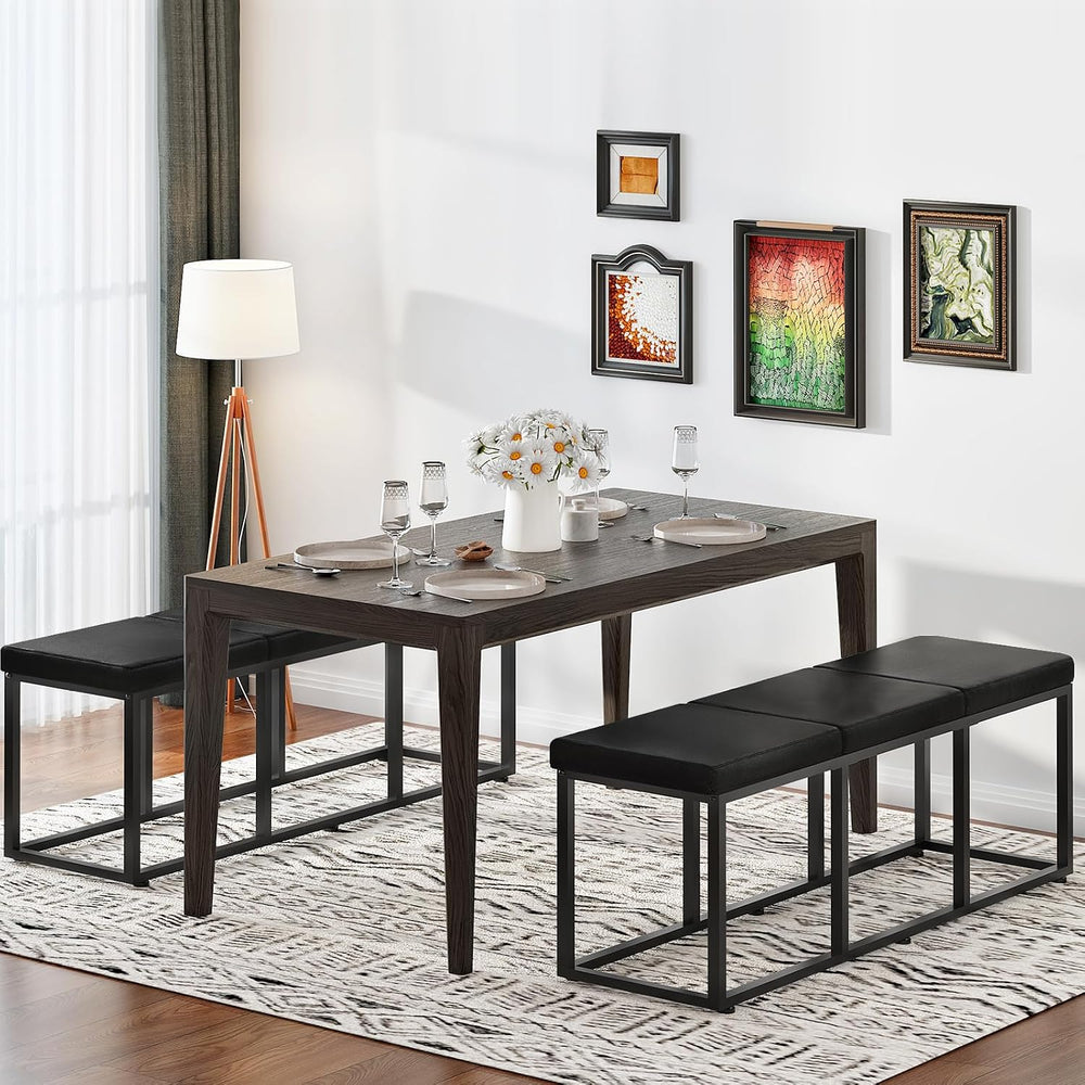 HOOBRO Dining Bench, Dining Room Bench with PU Leather Upholstered Seat, for ...