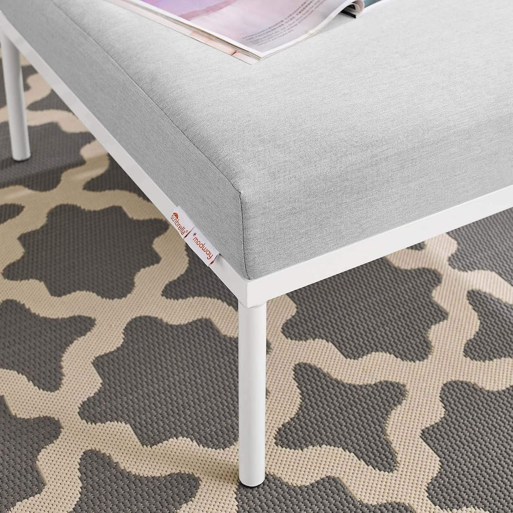 Modway Harmony Sunbrella® Outdoor Patio Aluminum Ottoman in Gray Gray