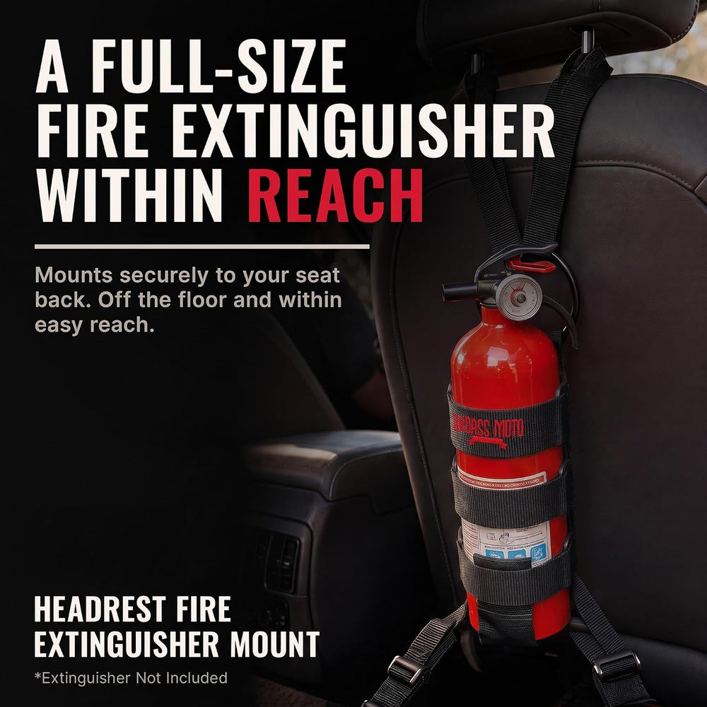 Car Fire Extinguisher Mount for Vehicle Seat Headrest, Molle