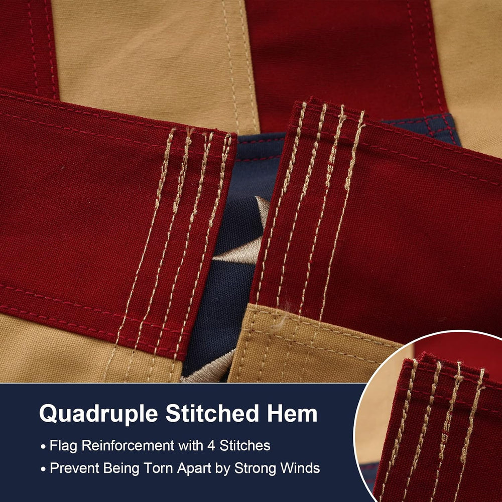 SYII Vintage American Cotton Flag 3x5 Ft, Luxury Embroidered Stars and Double...