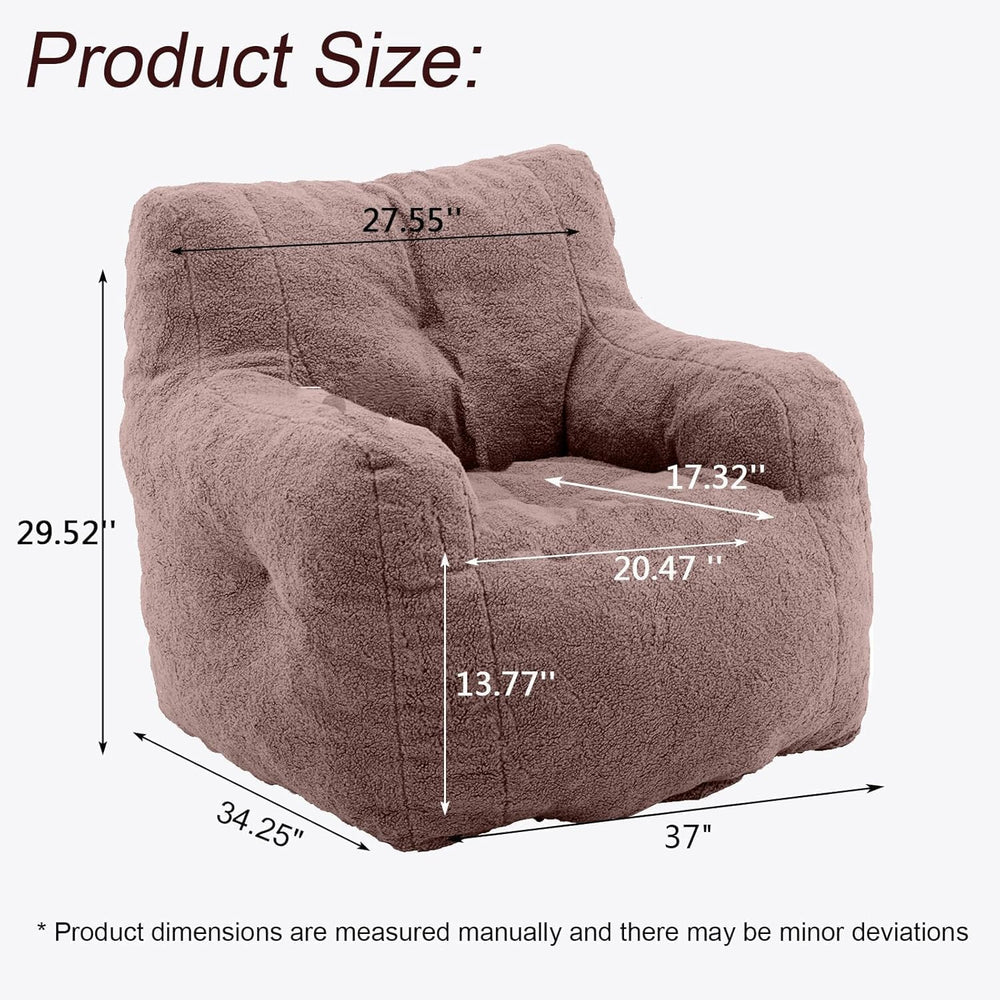 Recaceik Bean Bag Chairs, Tufted Soft Stuffed Bean Bag Chair with Filler, Flu...