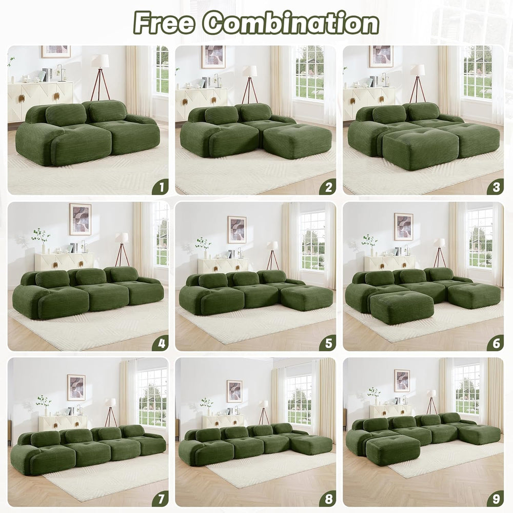 Modular Sectional Sofa Couch, U Shaped Sectional Couches for Living Room, Ove...
