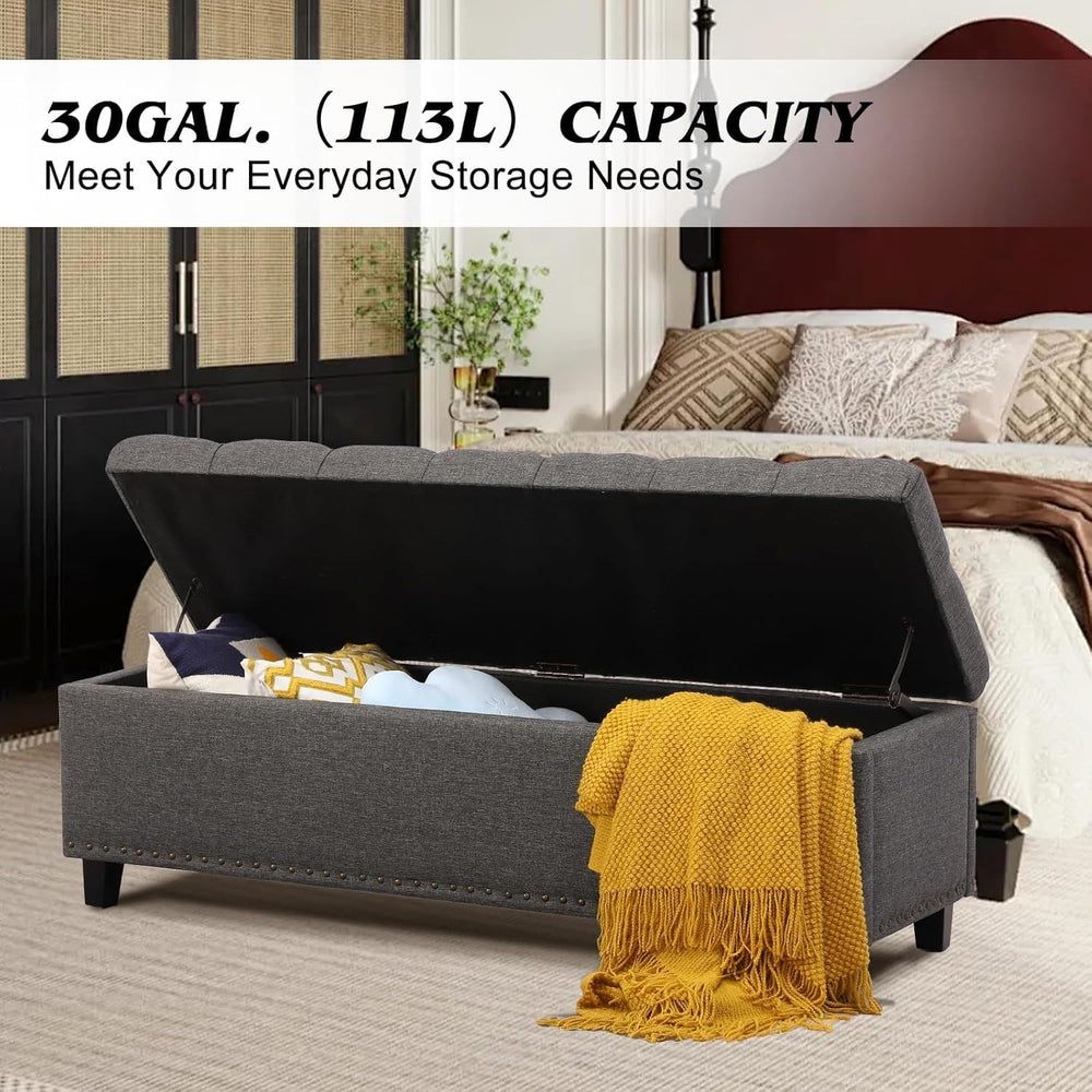 Ottoman with Storage, 51" Storage Bench Ottoman for Bedroom, End of Bed ...