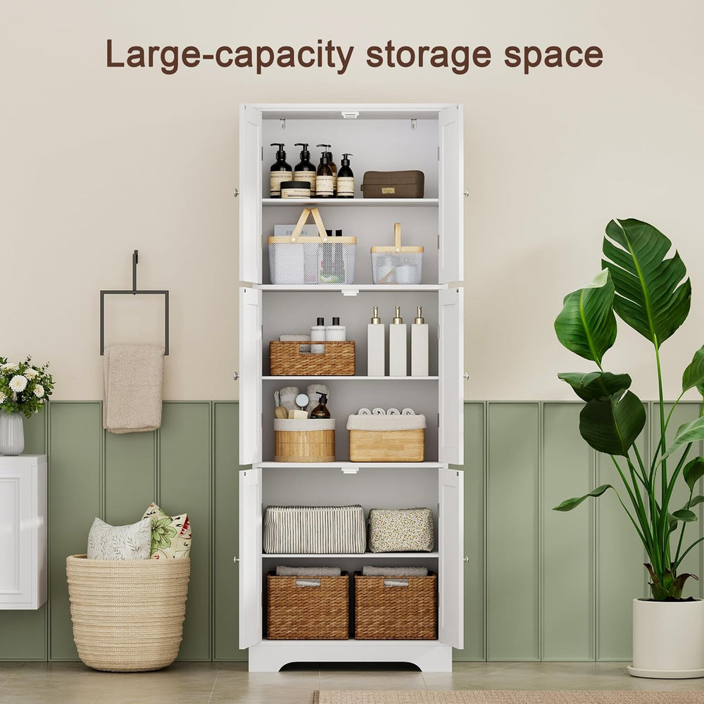 ChooChoo 63.2" Tall Bathroom Storage Cabinet with 6 Doors | Freestanding...