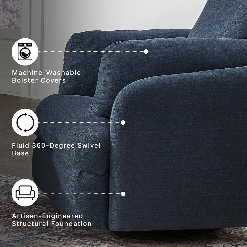 Signature Design by Ashley Modmax Swivel Glider Recliner, Hidden Storage &...