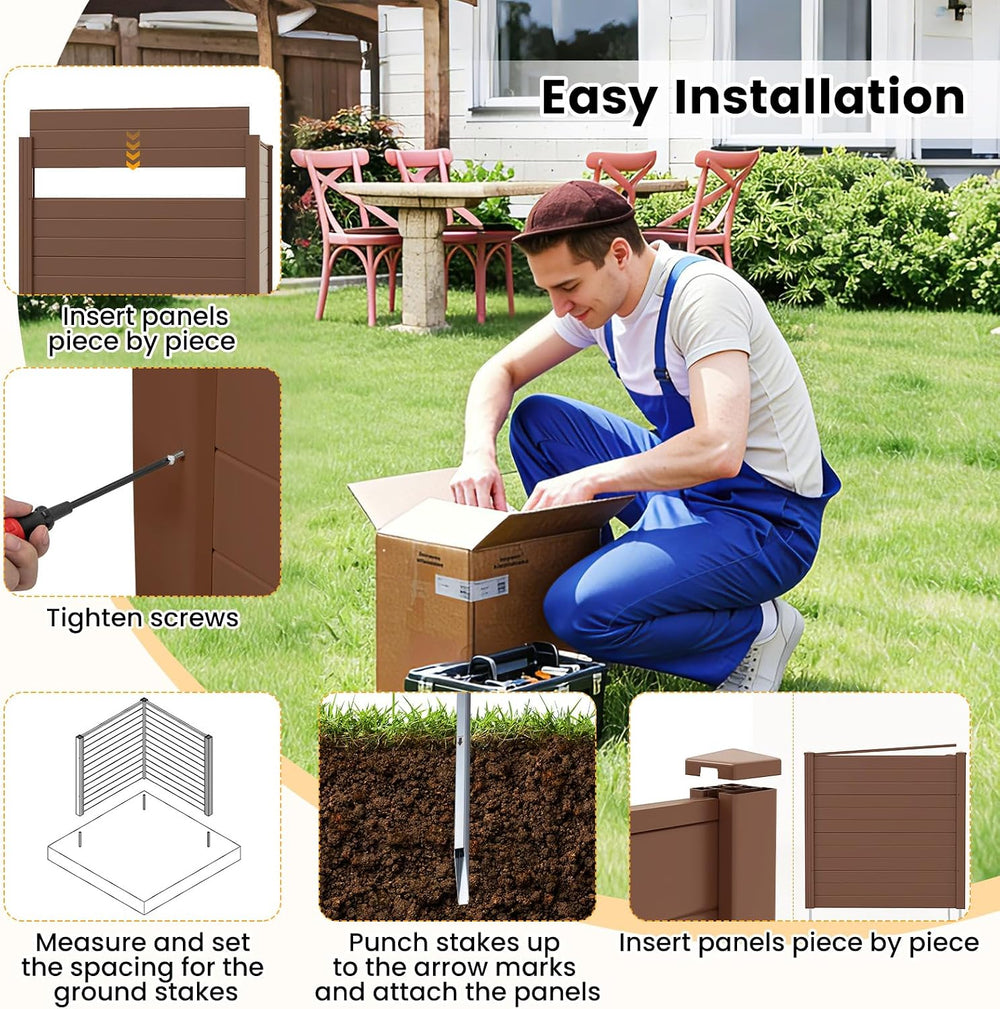 GIANTEX 48''H x 48''W Air Conditioner Fence Privacy Screen 4 ...
