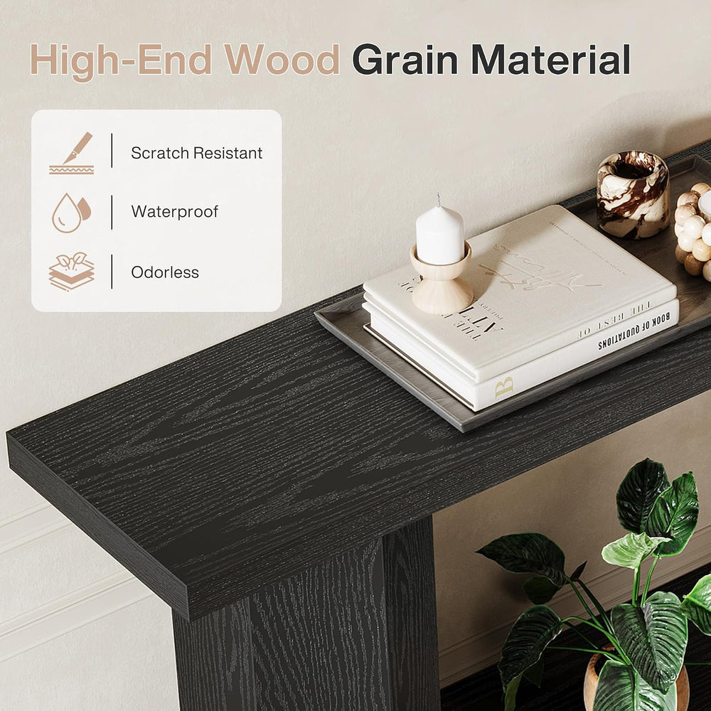 Tribesigns 71-Inch Long Console Table for Entryway, Wooden Sofa Table Behind ...