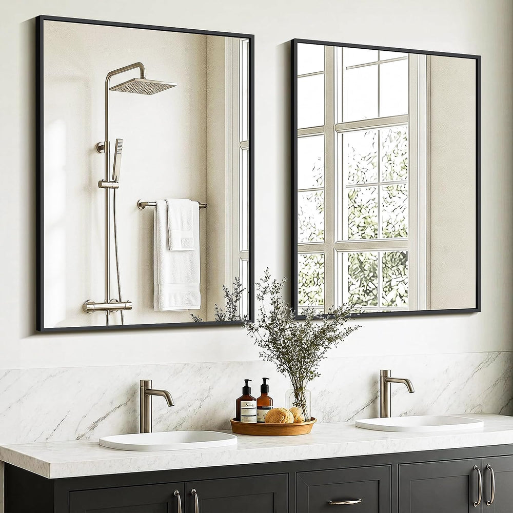 Bathroom Mirror for Wall, 2 Pack 30”x36” Vanity Mirrors,Black