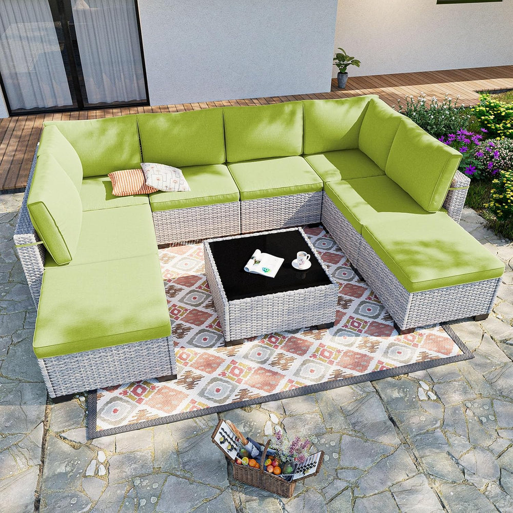 Outdoor PE Wicker Rattan Modular Patio Sectional Sofa Set