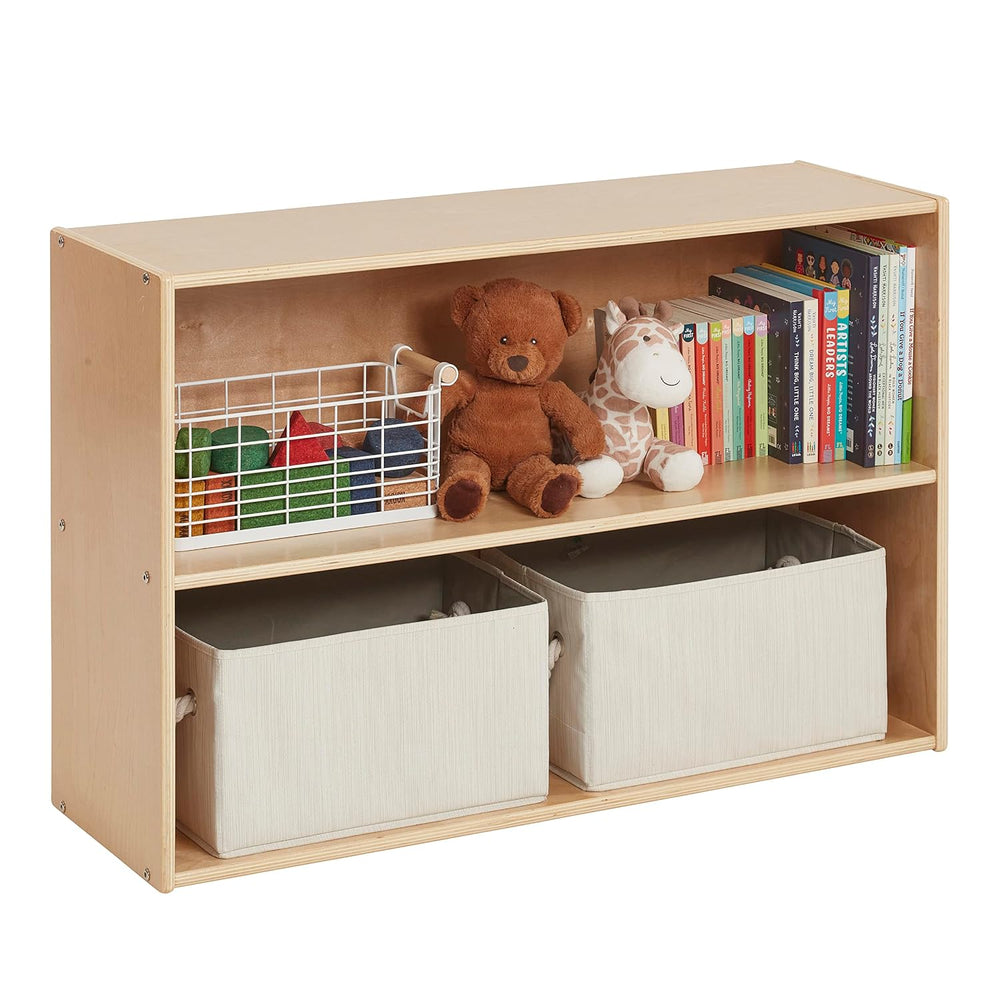 ECR4Kids Streamline 2-Shelf Storage Cabinet, 24in High, Natural | Durable bir...