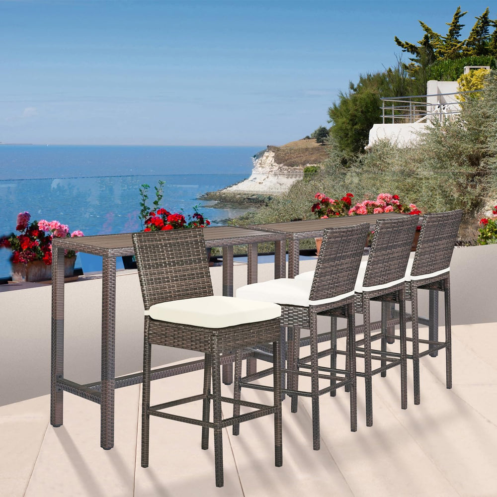 Outdoor Bar Table Patio Bar Height 55" Long Outdoor Console Table Hot Tu...